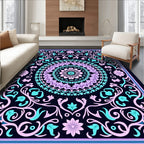 Floral Mandala Patterned Vintage Deco Rug