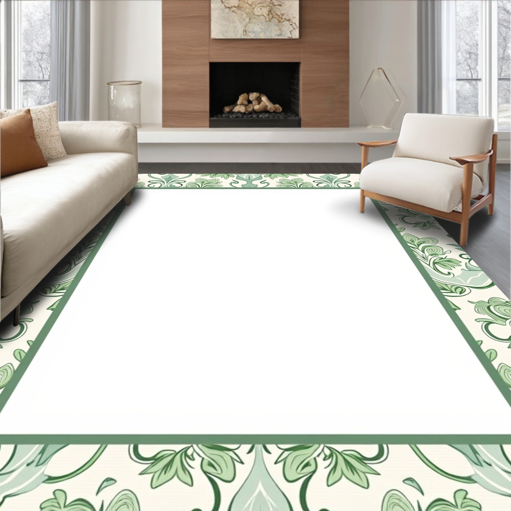 Art Nouveau Floral Pattern Rug