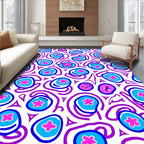 Abstract Floral Shapes With Swirls Pattern Rug