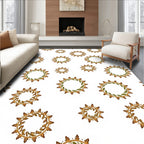 Golden Laurel Wreath Medallions Rug