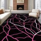 Abstract Pink White Vein Pattern Rug