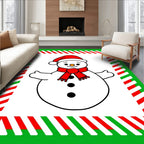 Festive Snowman With Red Scarf Rug