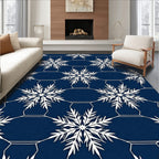 Winter Snowflake Geometric Pattern Rug