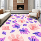 Whimsical Floral Leaf Pattern Rug