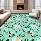 Daisies Berries Floral Pattern Design Rug