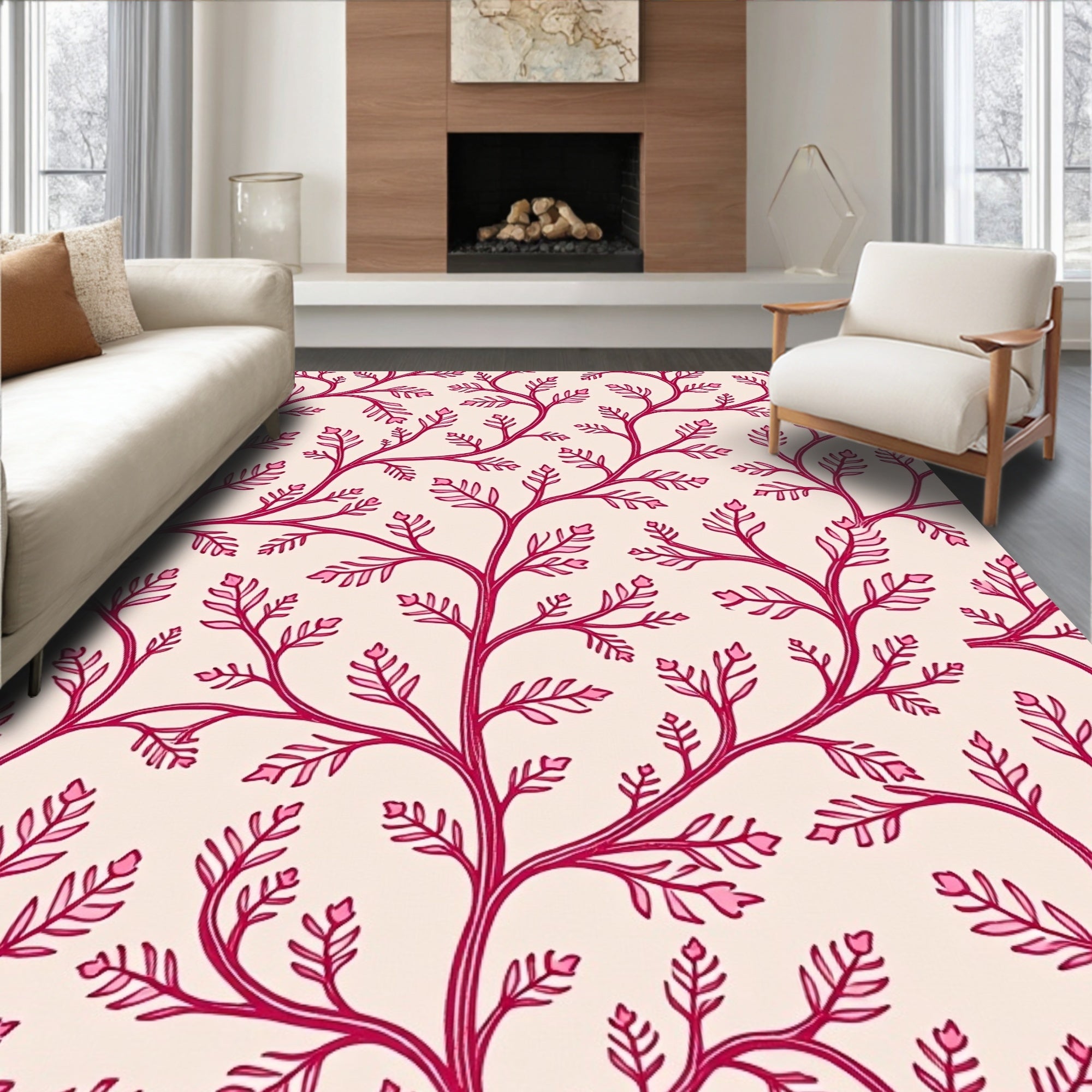 Vine Leaf Patterned Artful Rug