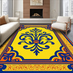 Yellow Blue Orange Floral Inlay Rug