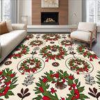 Festive Wreath Patterned Design Rug