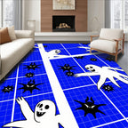 Spooky Ghost Monster Grid Pattern Rug
