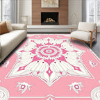 Pink Floral Symmetry Pattern Rug