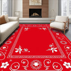 Ornate Floral Butterflies and Sunburst Design Rug