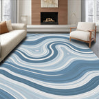 Soft Blue Waves Abstract Design Rug
