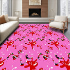 Playful Abstract Pink Splash Design Rug