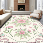 Pastel Floral Botanical Pattern Rug