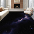 Cosmic Nebula Swirl With Stars Rug