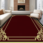 Art Deco Geometric Gold Border Rug