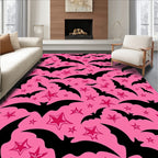 Pink Bat Star Patterned Rug
