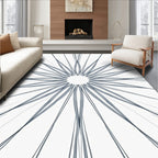 Abstract Radial Graphite Drawing Rug