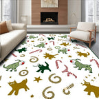 Playful Creature Candy Cane Pattern Rug