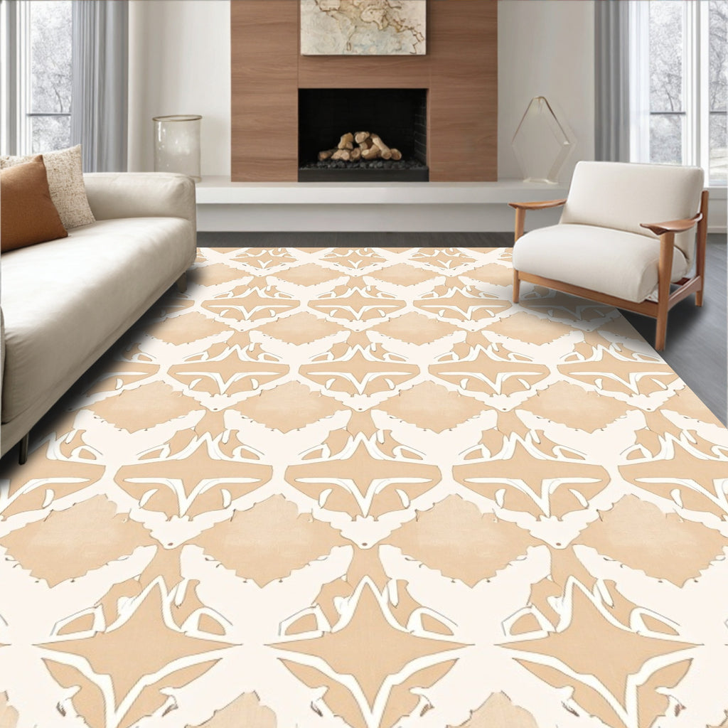 Neutral Diamond Lace Composition Rug