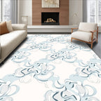 Abstract Swirls Gentle Blue Pattern Rug