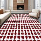 Maroon Floral And Leaf Motif Pattern Rug