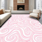 Soft Pink Swirl Harmony Abstract Rug