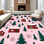 Cozy Winter Village Pattern Design Rug
