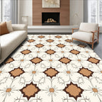 Classic Floral Pattern With Brown Accents Rug