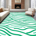 Verdant Wavy Intersecting Lines Rug
