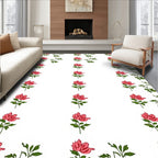 Pink Floral Vine Pattern Rug