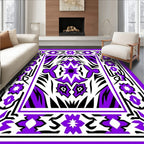 Vibrant Purple Jewel Floral Pattern Rug