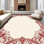 Elegant Red Floral Intricate Border Design Rug