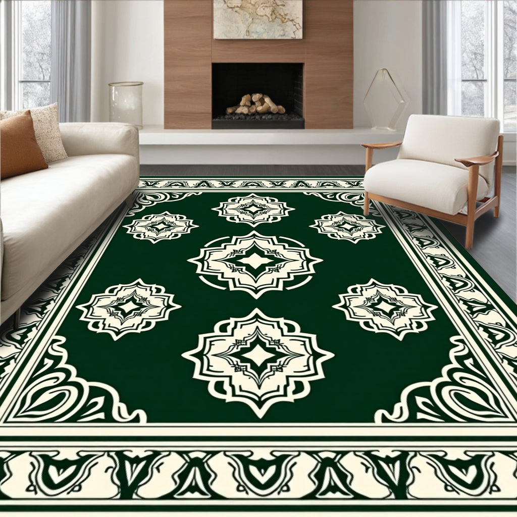 Intricate Symmetry Floral Medallion Design Rug
