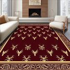 Regal Gold Deer Motif Pattern Rug