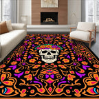 Floral Skull Day of Dead Rug