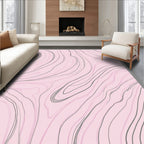 Pastel Swirl Line Art Design Rug