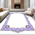Lavender Lattice Scrollwork Border Design Rug