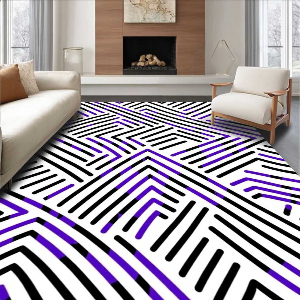 Modern Intersecting Lines Design Rug