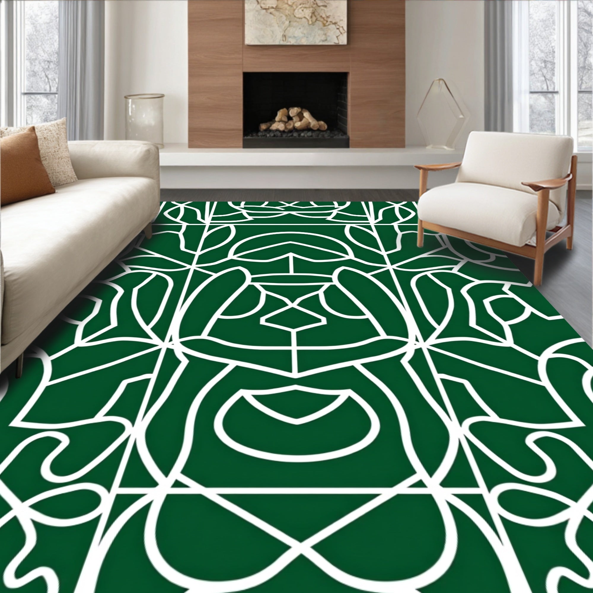 Organic Abstract Geometric Lines Rug