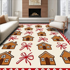 Gingerbread House Bow Pattern Design Rug