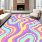 Pastel Swirl Patterned Abstract Rug