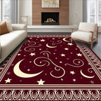 Celestial Moon Star Patterned Rug