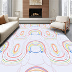 Abstract Rainbow Arc Pattern Rug