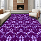 Abstract Floral Purple Pattern Rug