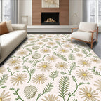 Daisy And Fern Pattern Rug