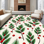 Evergreen Sprig Berry Pattern Rug