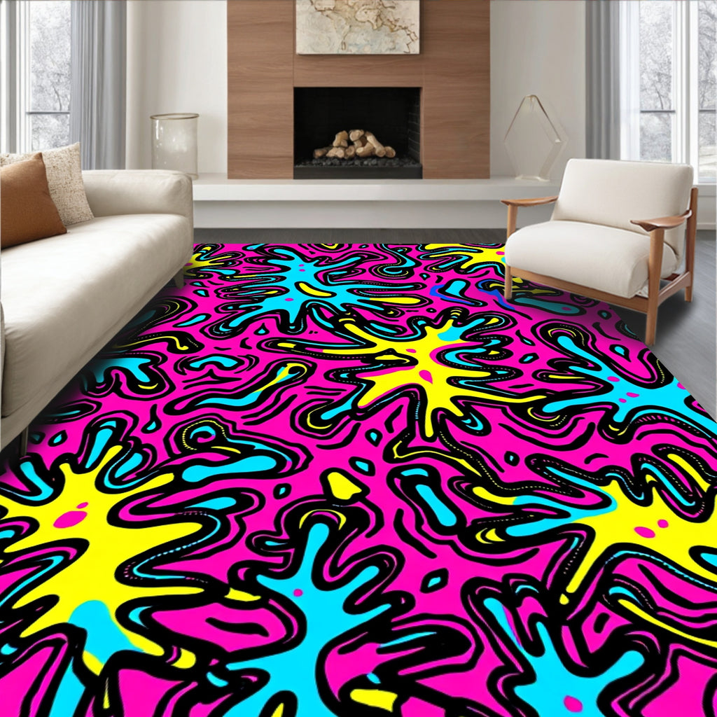 Vibrant Splash Pattern Design Rug