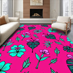 Tropical Bloom Leaf Pattern Rug