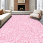 Pink Swirl Abstract Linear Pattern Rug